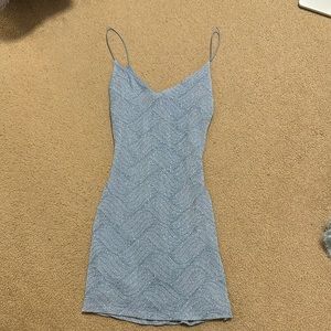 Macys light blue form fitting mini dress
